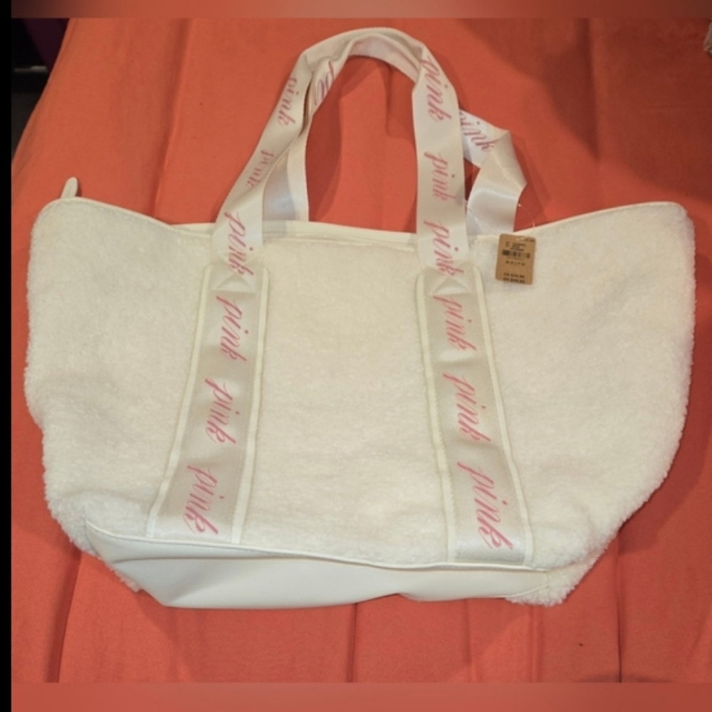 Brand New Pink Sherpa Tote